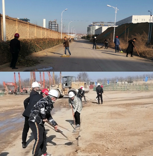 天工公司土建第十二項(xiàng)目部掃出新年新氣象